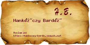 Hankóczy Bardó névjegykártya